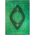 Overdyed Hand Knotted Wool Modern Contemporary Green Area Rug 10 1 X 14 8