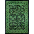 Overdyed Hand Knotted Wool Modern Contemporary Green Area Rug 10 1 X 14 8