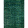 Overdyed Hand Knotted Wool Modern Contemporary Green Area Rug 10 2 X 14 4