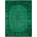 Overdyed Hand Knotted Wool Modern Contemporary Green Area Rug 11 2 X 15 2