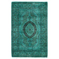 Overdyed Hand Knotted Wool Modern Contemporary Green Area Rug 2 8 X 4 2
