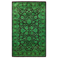 Overdyed Hand Knotted Wool Modern Contemporary Green Area Rug 3 1 X 5 1