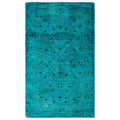 Overdyed Hand Knotted Wool Modern Contemporary Green Area Rug 3 1 X 5 1