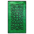 Overdyed Hand Knotted Wool Modern Contemporary Green Area Rug 3 2 X 5 5