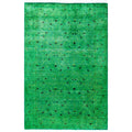 Overdyed Hand Knotted Wool Modern Contemporary Green Area Rug 4 2 X 6 3