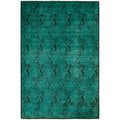 Overdyed Hand Knotted Wool Modern Contemporary Green Area Rug 4 8 X 6 10