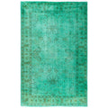 Overdyed Hand Knotted Wool Modern Contemporary Green Area Rug 4 8 X 7 3