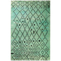 Overdyed Hand Knotted Wool Modern Contemporary Green Area Rug 5 0 X 7 7