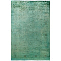 Overdyed Hand Knotted Wool Modern Contemporary Green Area Rug 5 1 X 7 7