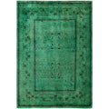 Overdyed Hand Knotted Wool Modern Contemporary Green Area Rug 5 2 X 7 9