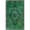 Overdyed Hand Knotted Wool Modern Contemporary Green Area Rug 6 0 X 9 10