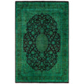 Overdyed Hand Knotted Wool Modern Contemporary Green Area Rug 6 0 X 9 1