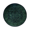 Overdyed Hand Knotted Wool Modern Contemporary Green Area Rug 6 1 X 6 1