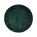 Overdyed Hand Knotted Wool Modern Contemporary Green Area Rug 6 1 X 6 1