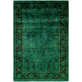 Overdyed Hand Knotted Wool Modern Contemporary Green Area Rug 6 1 X 8 10