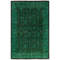 Overdyed Hand Knotted Wool Modern Contemporary Green Area Rug 6 1 X 9 3