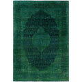 Overdyed Hand Knotted Wool Modern Contemporary Green Area Rug 6 2 X 9 2