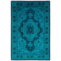 Overdyed Hand Knotted Wool Modern Contemporary Green Area Rug 6 2 X 9 9