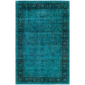Overdyed Hand Knotted Wool Modern Contemporary Green Area Rug 6 3 X 9 1