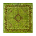 Overdyed Hand Knotted Wool Modern Contemporary Green Area Rug 6 8 X 6 9