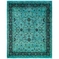 Overdyed Hand Knotted Wool Modern Contemporary Green Area Rug 8 0 X 10 1