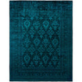 Overdyed Hand Knotted Wool Modern Contemporary Green Area Rug 8 0 X 10 3