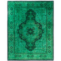 Overdyed Hand Knotted Wool Modern Contemporary Green Area Rug 8 0 X 10 5