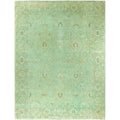 Overdyed Hand Knotted Wool Modern Contemporary Green Area Rug 8 10 X 11 5
