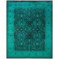 Overdyed Hand Knotted Wool Modern Contemporary Green Area Rug 8 1 X 10 2