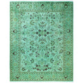 Overdyed Hand Knotted Wool Modern Contemporary Green Area Rug 8 1 X 10 3