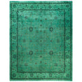 Overdyed Hand Knotted Wool Modern Contemporary Green Area Rug 8 1 X 10 3