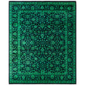 Overdyed Hand Knotted Wool Modern Contemporary Green Area Rug 8 2 X 10 2