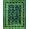 Overdyed Hand Knotted Wool Modern Contemporary Green Area Rug 8 3 X 10 7