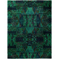Overdyed Hand Knotted Wool Modern Contemporary Green Area Rug 9 1 X 11 9