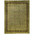 Overdyed Hand Knotted Wool Modern Contemporary Green Area Rug 9 1 X 12 1