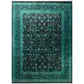 Overdyed Hand Knotted Wool Modern Contemporary Green Area Rug 9 1 X 12 4