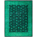 Overdyed Hand Knotted Wool Modern Contemporary Green Area Rug 9 2 X 11 10