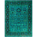 Overdyed Hand Knotted Wool Modern Contemporary Green Area Rug 9 2 X 12 4