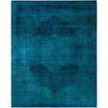 Overdyed Hand Knotted Wool Modern Contemporary Green Area Rug 9 3 X 11 7