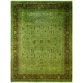 Overdyed Hand Knotted Wool Modern Contemporary Green Area Rug 9 3 X 12 2