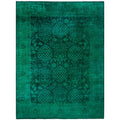 Overdyed Hand Knotted Wool Modern Contemporary Green Area Rug 9 3 X 12 4