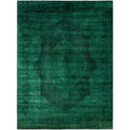 Overdyed Hand Knotted Wool Modern Contemporary Green Area Rug 9 5 X 12 9