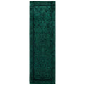 Overdyed Hand Knotted Wool Modern Contemporary Green Runner 2 0 X 6 8