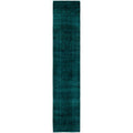 Overdyed Hand Knotted Wool Modern Contemporary Green Runner 2 6 X 12 7