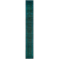 Overdyed Hand Knotted Wool Modern Contemporary Green Runner 2 6 X 18 10