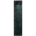 Overdyed Hand Knotted Wool Modern Contemporary Green Runner 2 7 X 11 3