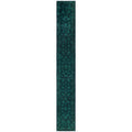 Overdyed Hand Knotted Wool Modern Contemporary Green Runner 2 7 X 18 10