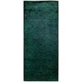 Overdyed Hand Knotted Wool Modern Contemporary Green Runner 2 7 X 6 2