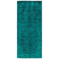 Overdyed Hand Knotted Wool Modern Contemporary Green Runner 2 7 X 6 2