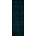 Overdyed Hand Knotted Wool Modern Contemporary Green Runner 2 7 X 7 9